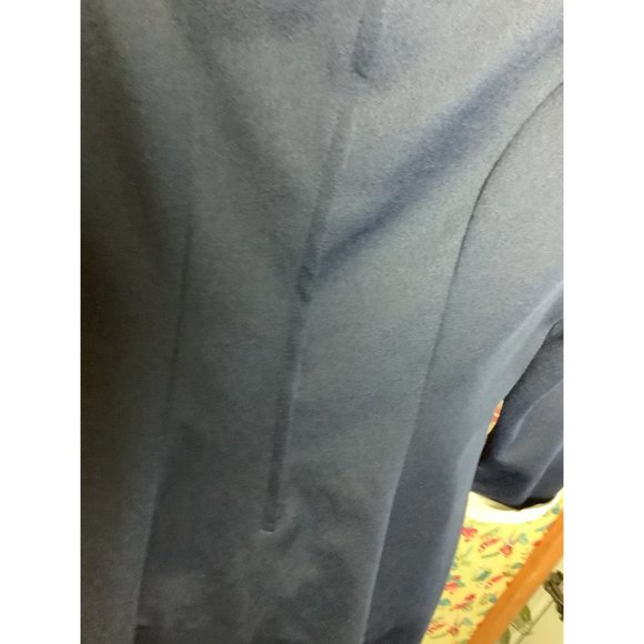 1960's-70's Montgomery Ward Navy & White Dagger Collar Dress - Picture 4 of 10